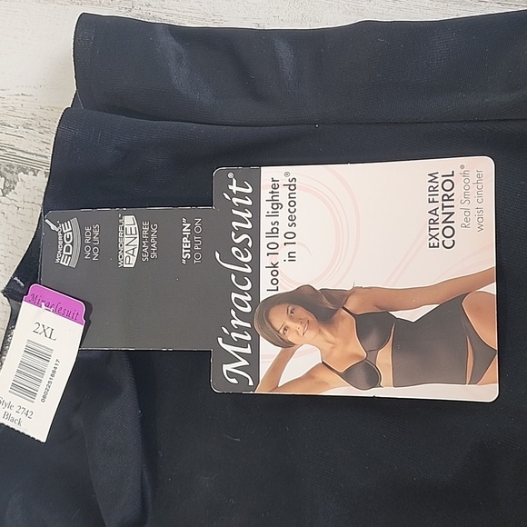 Miraclesuit black extra firm control Real Smooth waist cincher Size 2XL NEW - Picture 4 of 5